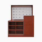 Módulo de atención con mueble agente personalizado color cerezo