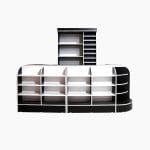 Modulo de atención personalizado wengue con tapacanto blanco